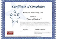 Best Certificate Of Completion Template Free Printable