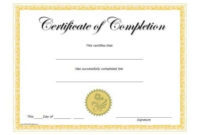 Best Certificate Of Completion Template Word
