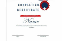 Best Certification Of Completion Template