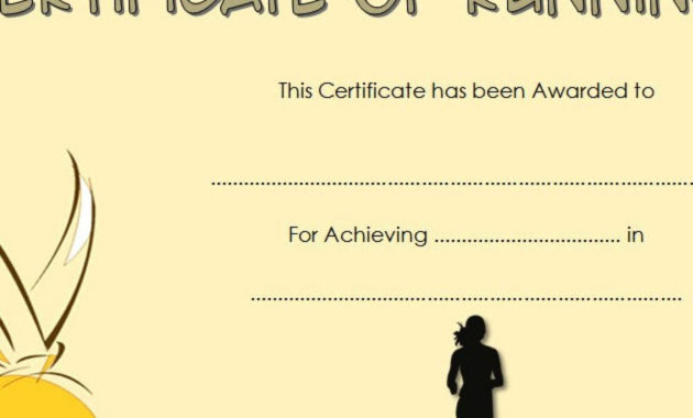 Best Editable Running Certificate