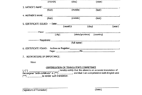 Best Fillable Birth Certificate Template