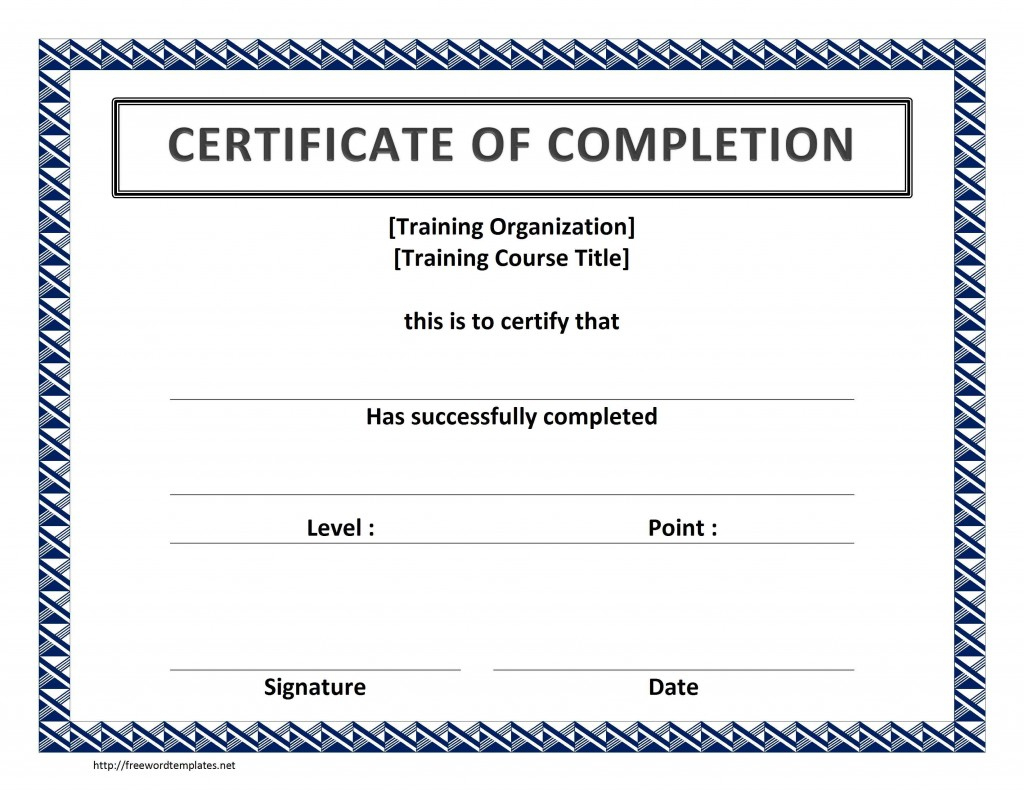 Best Free Completion Certificate Templates For Word