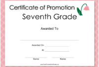 Best Grade Promotion Certificate Template Printable