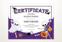 Best Halloween Costume Certificate Template