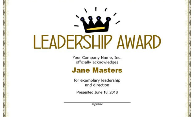 Best Leadership Award Certificate Templates