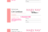 Best Mary Kay Gift Certificate Template