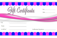 Best Nail Salon Gift Certificate Template