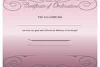 Best Ordination Certificate Template