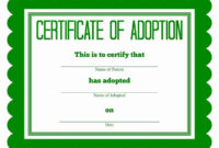 Best Pet Adoption Certificate Template