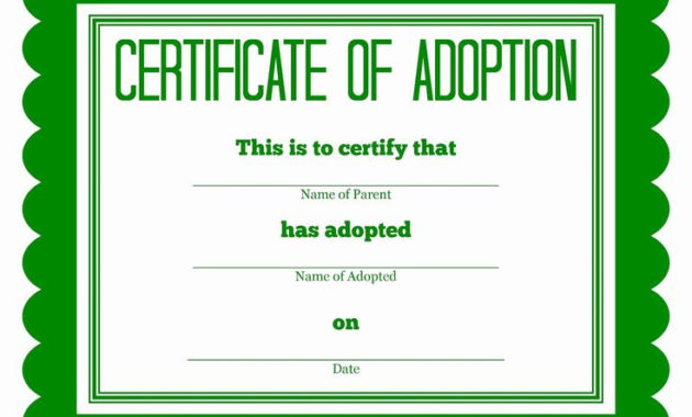 Best Pet Adoption Certificate Template