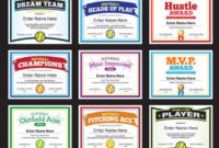 Best Printable Softball Certificate Templates