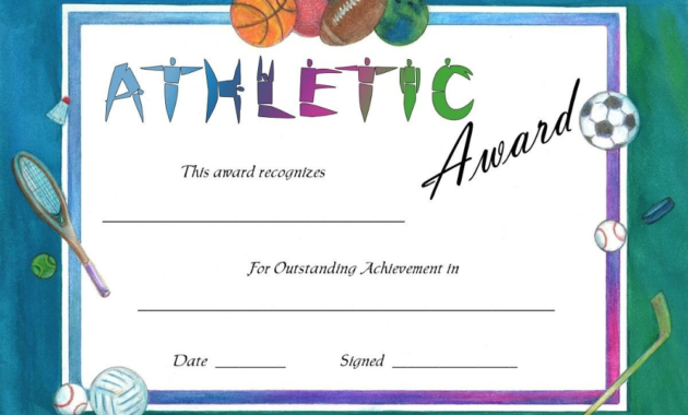 Best Sportsmanship Certificate Template