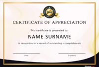 Best Template For Certificate Of Appreciation In Microsoft Word