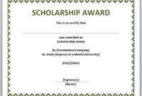 Fantastic 10 Scholarship Award Certificate Editable Templates