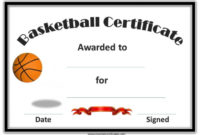 Fantastic Basketball Achievement Certificate Templates
