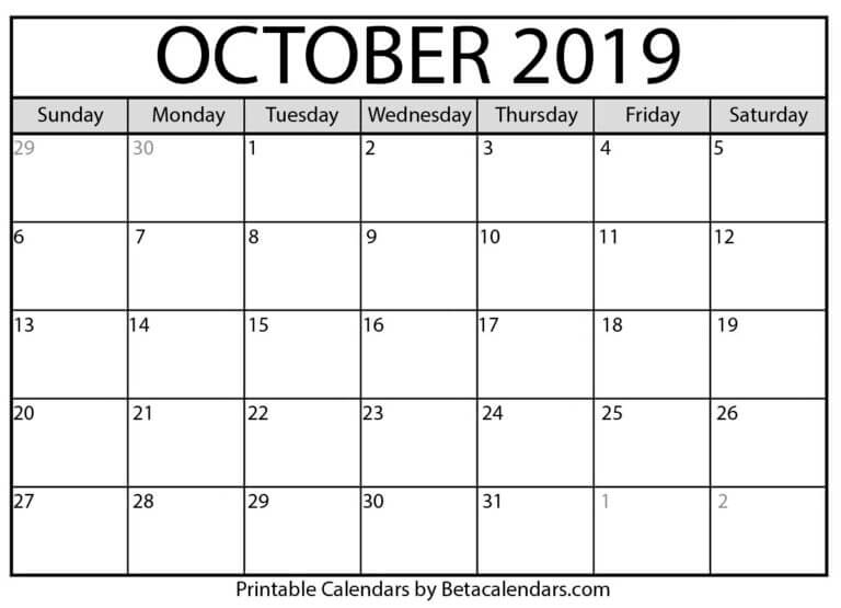 Fantastic Blank Activity Calendar Template