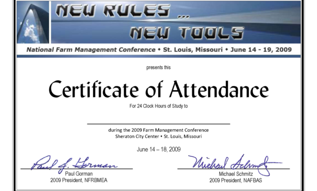 Fantastic Certificate Of Attendance Conference Template