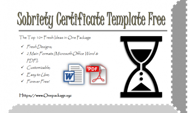 Fantastic Certificate Of Sobriety Template Free