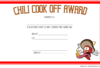 Fantastic Chili Cook Off Award Certificate Template Free