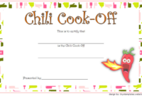 Fantastic Chili Cook Off Award Certificate Template Free