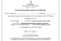 Fantastic Continuing Education Certificate Template