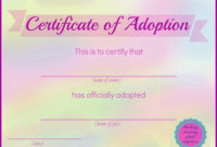 Fantastic Dog Adoption Certificate Template