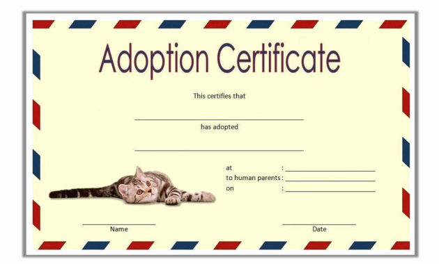 Fantastic Dog Birth Certificate Template Editable