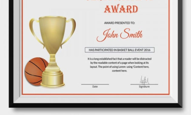 Fantastic Download 10 Basketball Mvp Certificate Editable Templates