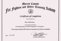 Fantastic Firefighter Training Certificate Template
