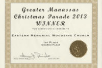 Fantastic First Place Award Certificate Template