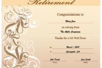 Fantastic Free Retirement Certificate Templates For Word