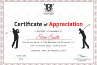 Fantastic Golf Certificate Templates For Word