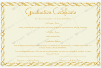 Fantastic Graduation Certificate Template Word