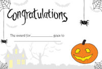 Fantastic Halloween Costume Certificate