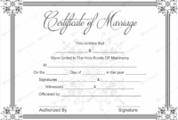 Fantastic Marriage Certificate Template Word 10 Designs