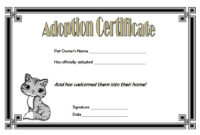 Fantastic Stuffed Animal Adoption Certificate Editable Templates