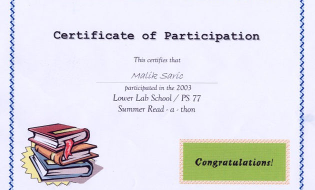 Fantastic Summer Reading Certificate Printable