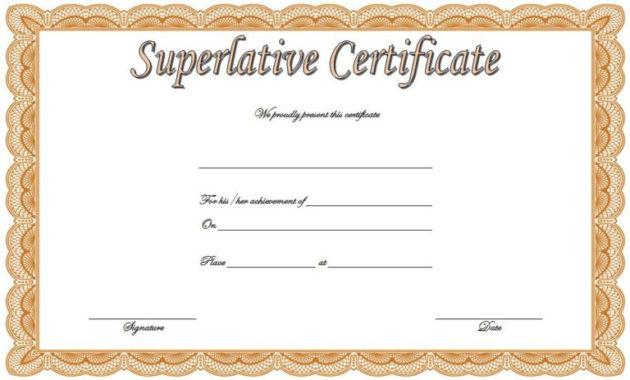Fantastic Superlative Certificate Templates