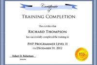 Fantastic Training Certificate Template Word Format