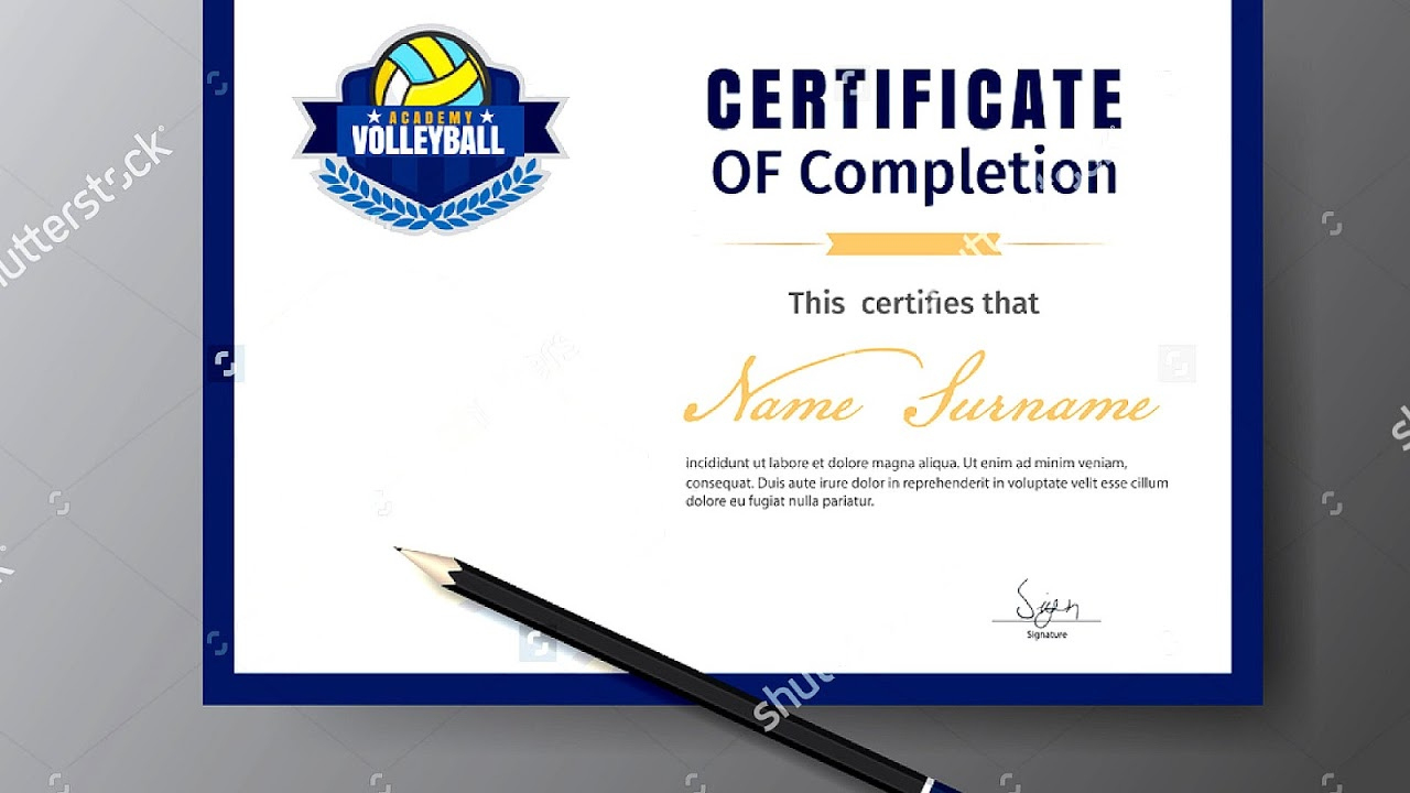 Fantastic Volleyball Certificate Template Free