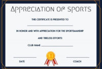 Fascinating 10 Sportsmanship Certificate Templates Free