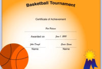 Fascinating Basketball Tournament Certificate Template Free