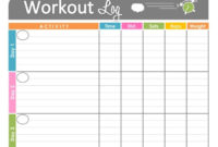 Fascinating Blank Workout Schedule Template