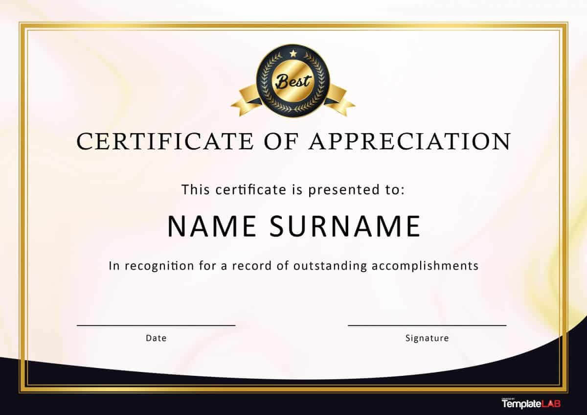 Fascinating Certificate Of Recognition Template Word