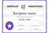 Fascinating Certification Of Participation Free Template