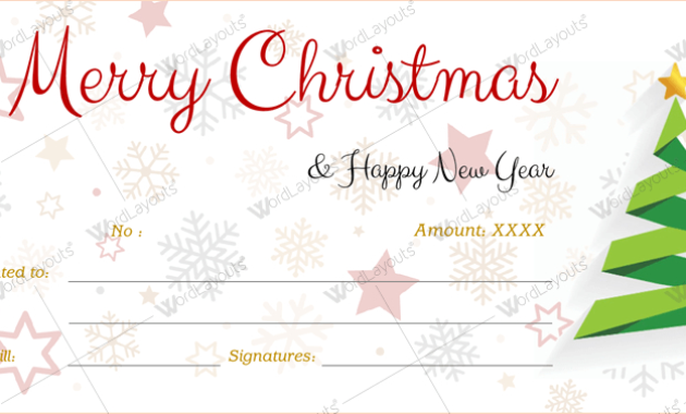 Fascinating Christmas Gift Certificate Template Free