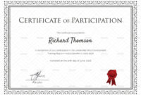 Fascinating Conference Participation Certificate Template