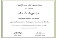 Fascinating Continuing Education Certificate Template