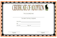 Fascinating Dog Adoption Certificate Editable Templates