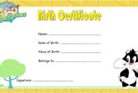 Fascinating Dog Birth Certificate Template Editable